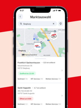 Smartphone mit Marktauswahl