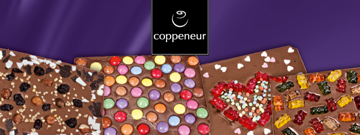 Coppeneur Schokoladentafeln mit verschiedenen Toppings