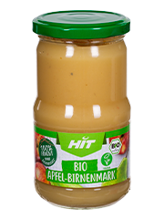 Verpackung Eigenmarke HIT Bio Apfel-Birnenmark