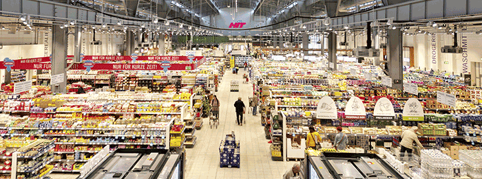 Sortiment im HIT Markt Leipzig