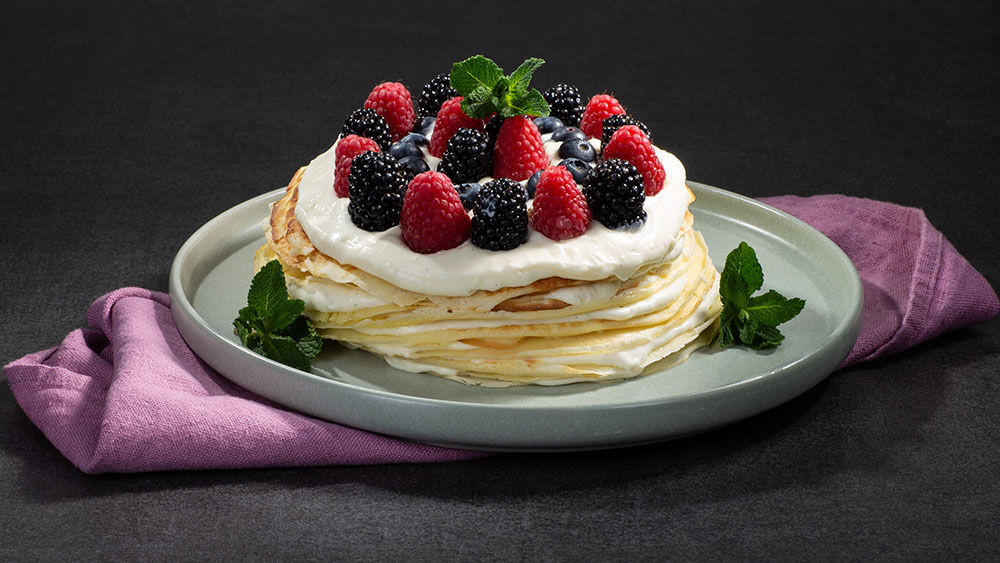 Pfannkuchen-Torte mit Vanillefüllung | Rezepte | HIT